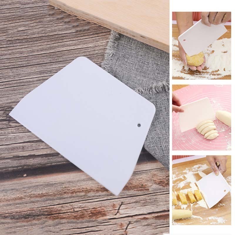 Smooth Cream Cake Trapezoid Spatula Baking Pastry Tools Dough Scraper Kitchen Butter Knife Dough Cutter White Baking Tools