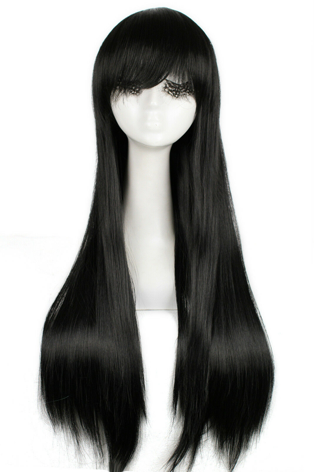 Cosplay Wig Black Long Straight Bangs Anime Hair Wigs