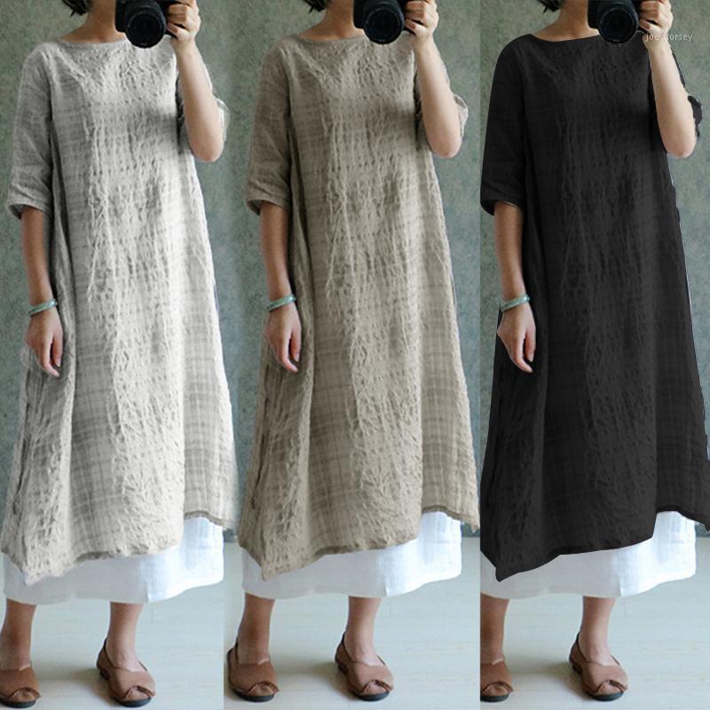 ZANZEA Vintage Summer Dress 2019 Women Retro Plaid Linen Dresses Women Clothes Ladies Casual Loose Sundress Vestidos Plus Size1, White dress 2
ZANZEA Vintage Summer Dress 2019 Women Retro Plaid Linen Dresses Women Clothes Ladies Casual Loose Sundress Vestidos Plus Size1, White dress 2