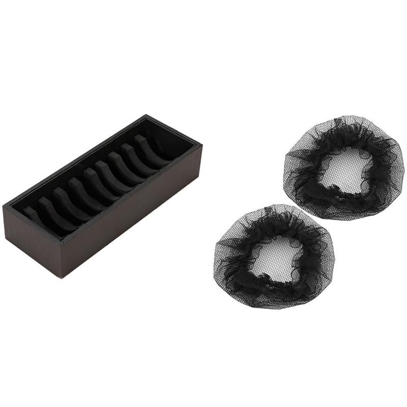 2Pcs Nylon Mesh Stretchy Ballet Bun Hair Covers Hairnet Black for Woman & 1x 10 Slot Jewelry Display Box Bracelet Holder
2Pcs Nylon Mesh Stretchy Ballet Bun Hair Covers Hairnet Black for Woman & 1x 10 Slot Jewelry Display Box Bracelet Holder