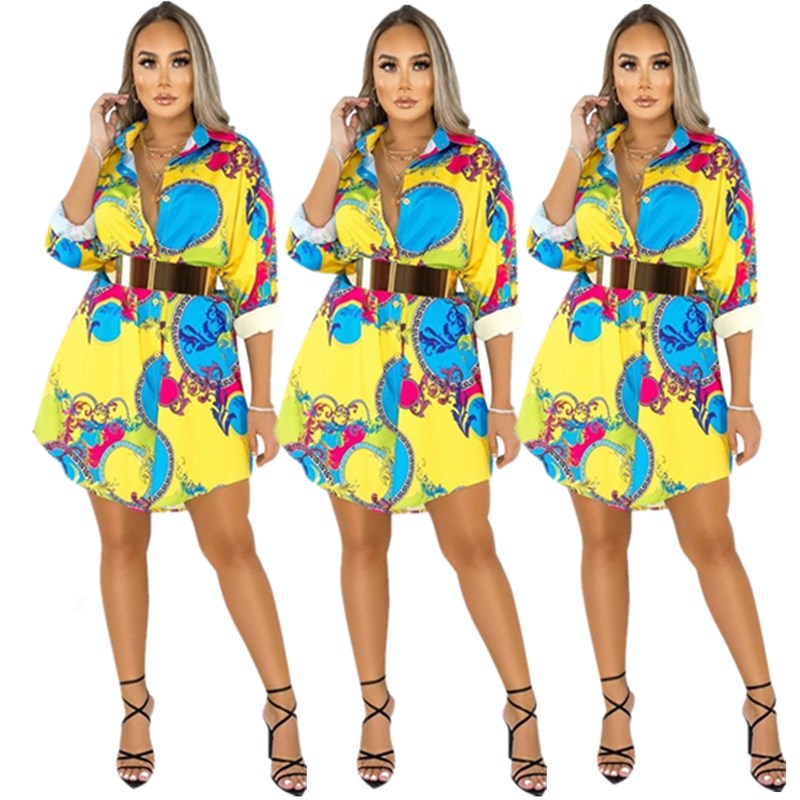 Women Plus Size Casual Dresses Fall Winter Clothes V-Neck sexy club elegant beachwear print shirt dresses evening party dresses fashion 0691, As pics
Women Plus Size Casual Dresses Fall Winter Clothes V-Neck sexy club elegant beachwear print shirt dresses evening party dresses fashion 0691, As pics