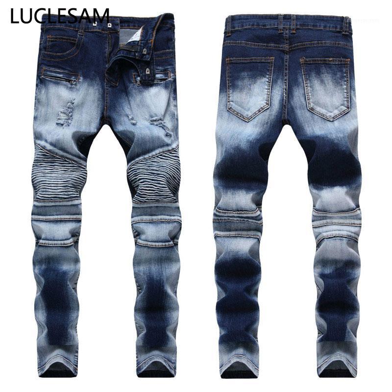 Mens Straight Ripped Pleated Jeans Elastic Skinny Denim Pants Streetwear Motorcycle Punk Pants Designer Destroyed Hole Jeans 421, Dark blue
Mens Straight Ripped Pleated Jeans Elastic Skinny Denim Pants Streetwear Motorcycle Punk Pants Designer Destroyed Hole Jeans 421, Dark blue