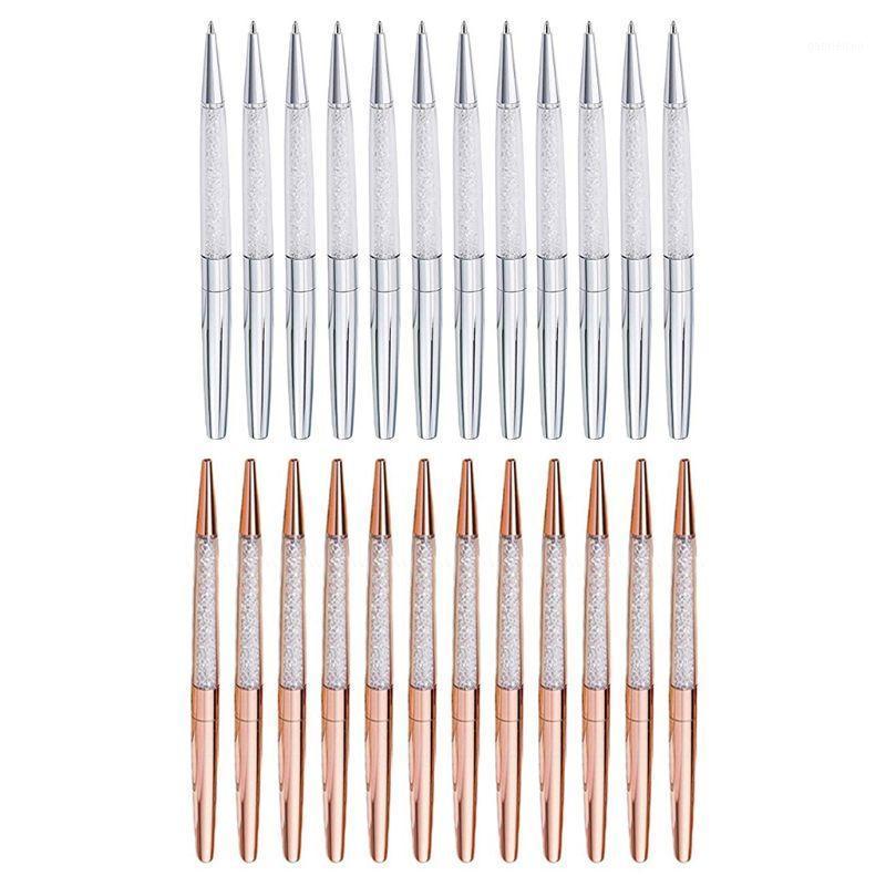 12Pcs/Lot Rose Gold /Silver Pen Diamond Pens Fine Black Ink Crystal Ballpoint Pen Ring Wedding Office Metal Roller Ball Gi1
12Pcs/Lot Rose Gold /Silver Pen Diamond Pens Fine Black Ink Crystal Ballpoint Pen Ring Wedding Office Metal Roller Ball Gi1