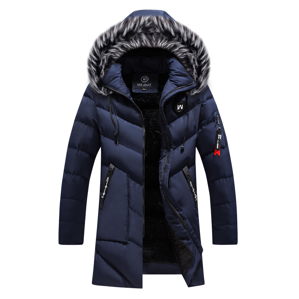 Winter Parkas Men Long Outwear Coat Mens Winter Jacket Cotton Padded Puffer Jacket Fashion Outdoor Coat Warm Fur Collar 201027