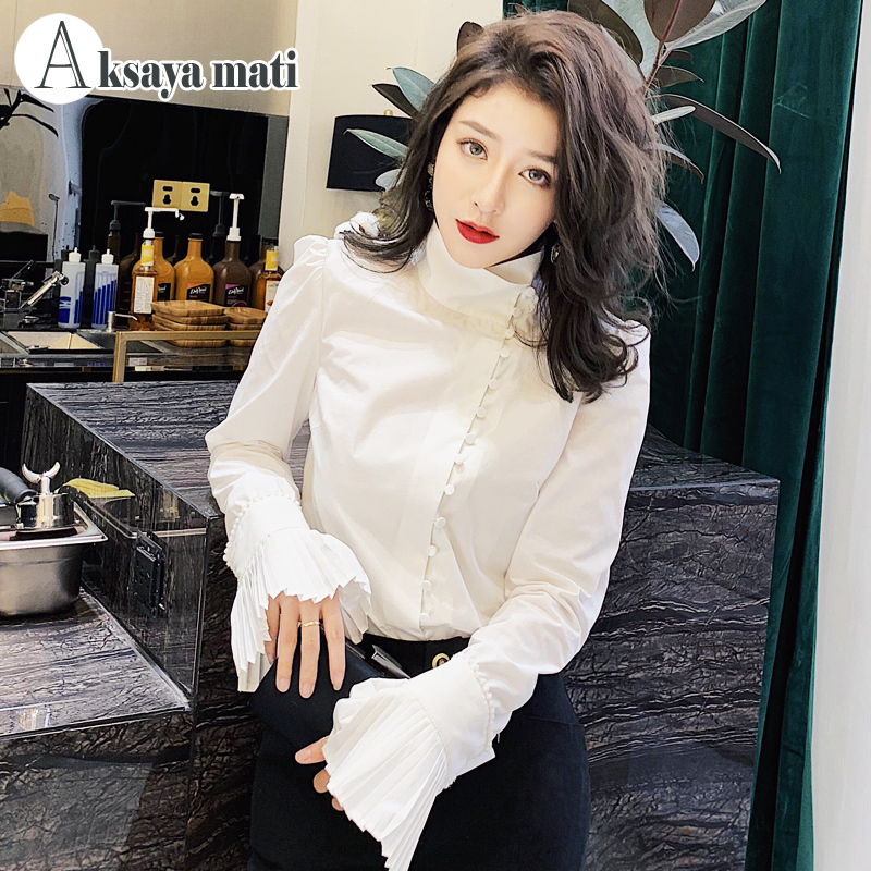 2021 New original design shirt white sleeve long female blouse sweetwear office 5A1V
2021 New original design shirt white sleeve long female blouse sweetwear office 5A1V