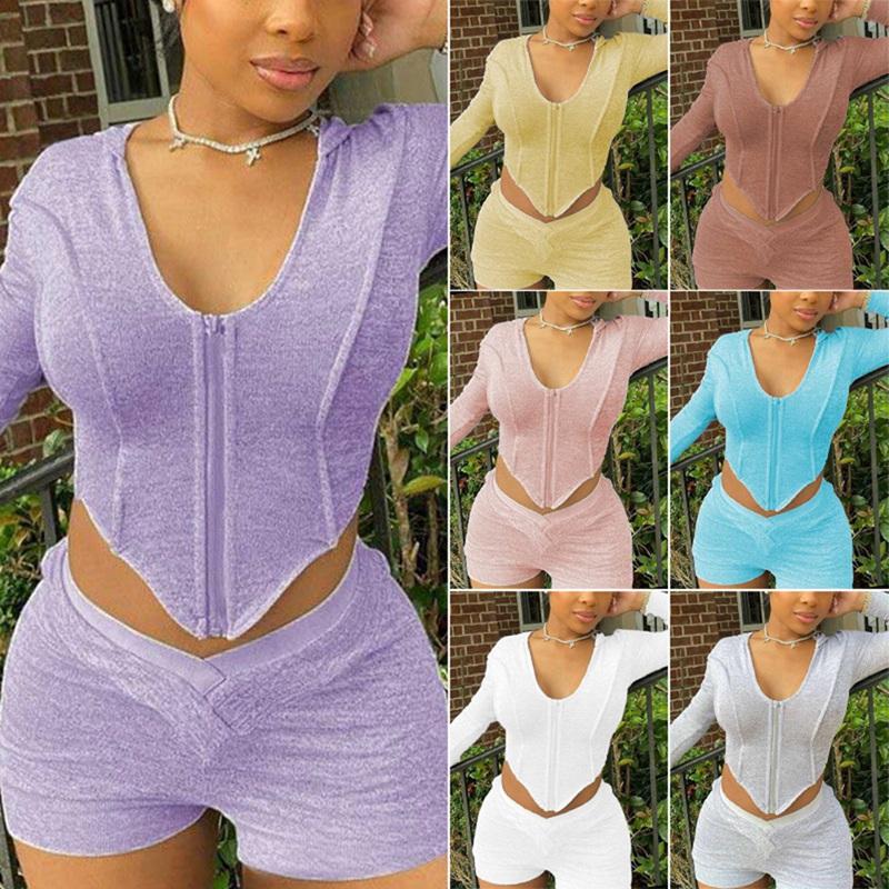 Autumn Women' Irregular Long-Sleeve Cardigan Hooded Tops Casual Shorts Suit, White
Autumn Women' Irregular Long-Sleeve Cardigan Hooded Tops Casual Shorts Suit, White