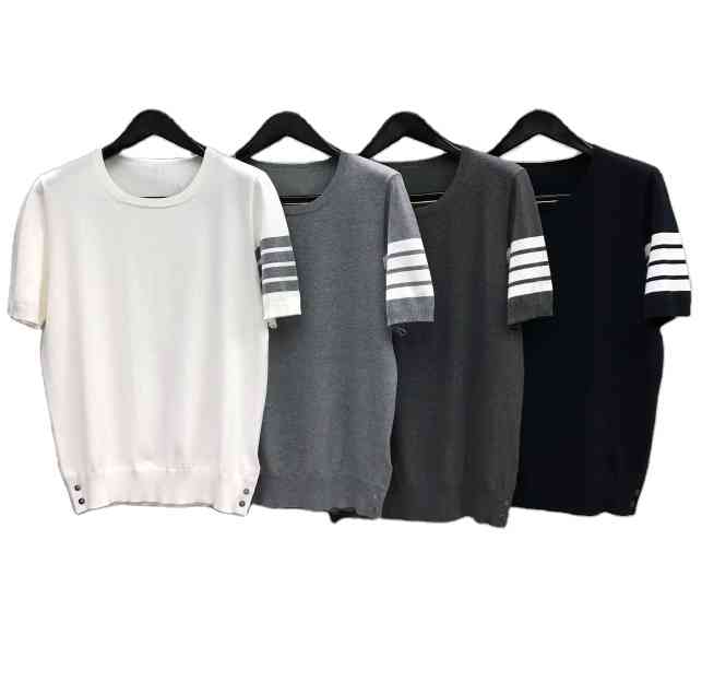 Tb Thom Ice Silk Cotton Engineered 4-bar Stripe Knitted T-shirt Men Women Fashion Brand Lovers, Dark gray
Tb Thom Ice Silk Cotton Engineered 4-bar Stripe Knitted T-shirt Men Women Fashion Brand Lovers, Dark gray