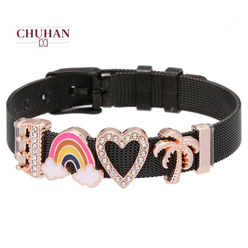 CHUHAN Hot Sale Crystal Love Slide Charm Bracelets Jewelry Fashion Stainless Steel Mesh Bracelets For Women Gift C390
CHUHAN Hot Sale Crystal Love Slide Charm Bracelets Jewelry Fashion Stainless Steel Mesh Bracelets For Women Gift C390