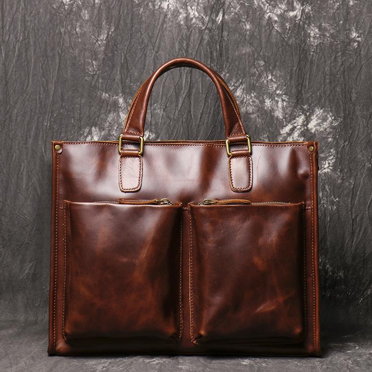 Crazy Horse Genuine Leather Briefcase Shoulder Business Travel Laptop Bags Vintage Style College Crossbody Cowhide Bags Bolso, Color3
Crazy Horse Genuine Leather Briefcase Shoulder Business Travel Laptop Bags Vintage Style College Crossbody Cowhide Bags Bolso, Color3