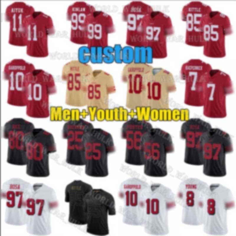 Men women 49er youth 10 Jimmy Garoppolo jersey 85 George Kittle 97 Nick Bosa Jerry Rice Joe Montana Kyle Juszczyk football Jerseys, Custom 2020 new youth (49 ren)
Men women 49er youth 10 Jimmy Garoppolo jersey 85 George Kittle 97 Nick Bosa Jerry Rice Joe Montana Kyle Juszczyk football Jerseys, Custom 2020 new youth (49 ren)