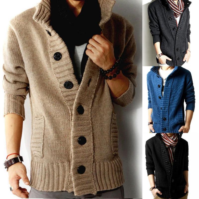 Men's Sweaters Autumn Winter Warm Men Stand Collar Buttons Up Pockets Knitted Sweater Thickened Coat Single-breasted Knit Cardigan, White;black
Men's Sweaters Autumn Winter Warm Men Stand Collar Buttons Up Pockets Knitted Sweater Thickened Coat Single-breasted Knit Cardigan, White;black