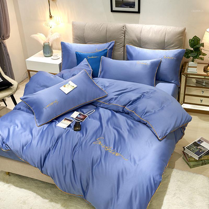 60s Long Stapled Cotton 4pcs Duvet Cover Flat Fitted Bed Sheet Pillowcases Blue Royal Blue Purple Green Grey Queen Luxury Style1
60s Long Stapled Cotton 4pcs Duvet Cover Flat Fitted Bed Sheet Pillowcases Blue Royal Blue Purple Green Grey Queen Luxury Style1