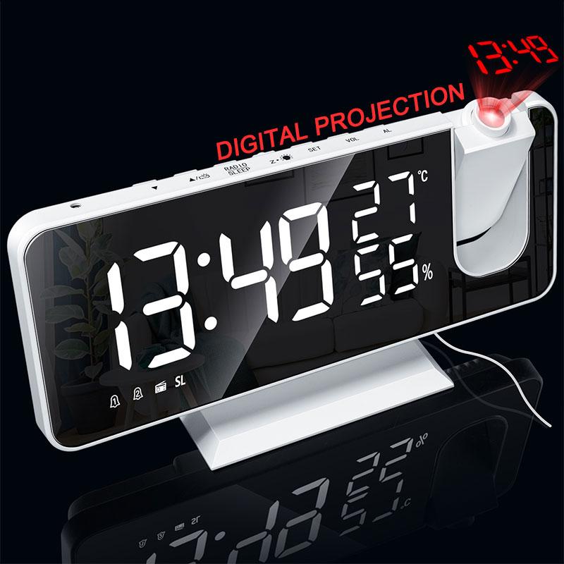LED Digital Alarm Clock HD Red Projection Time Manual Brightness Adjustment Temperature and Humidity Display 180 Degree Rotation
LED Digital Alarm Clock HD Red Projection Time Manual Brightness Adjustment Temperature and Humidity Display 180 Degree Rotation