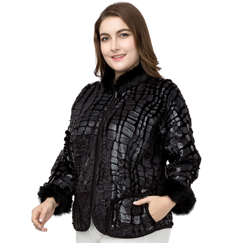 fall ladies Plus Size coats and jacket Fashion laege size Vintage black cropped streetwear bomber 201017