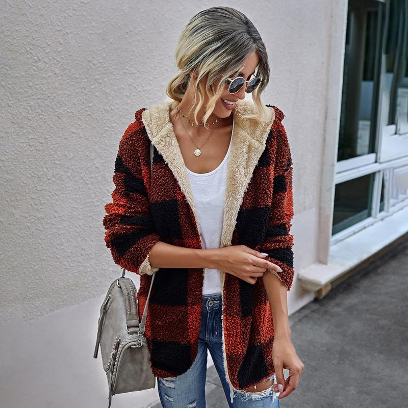 Plaid Printed Women Coat Winter Medium-Long Thicken Pocket Long Sleeve Hoodie Lady Hooded Overcoat Outerwear Female Outwear D30, Blue
Plaid Printed Women Coat Winter Medium-Long Thicken Pocket Long Sleeve Hoodie Lady Hooded Overcoat Outerwear Female Outwear D30, Blue