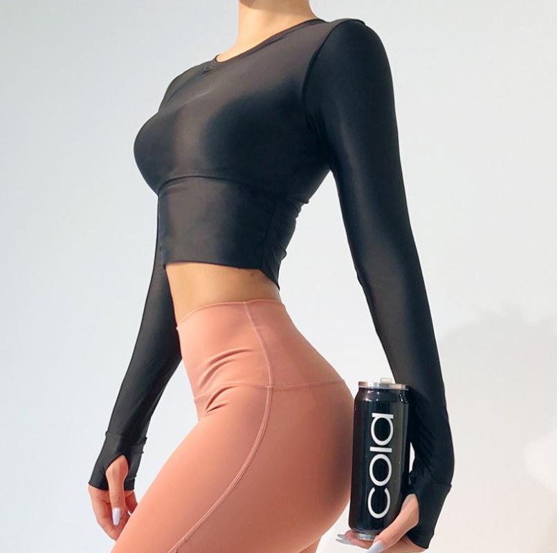 Tight Sexy thin Yoga Long sleeves women' sports top with chest pad quick drying T-shirt running fitness clothes1, Black
Tight Sexy thin Yoga Long sleeves women' sports top with chest pad quick drying T-shirt running fitness clothes1, Black