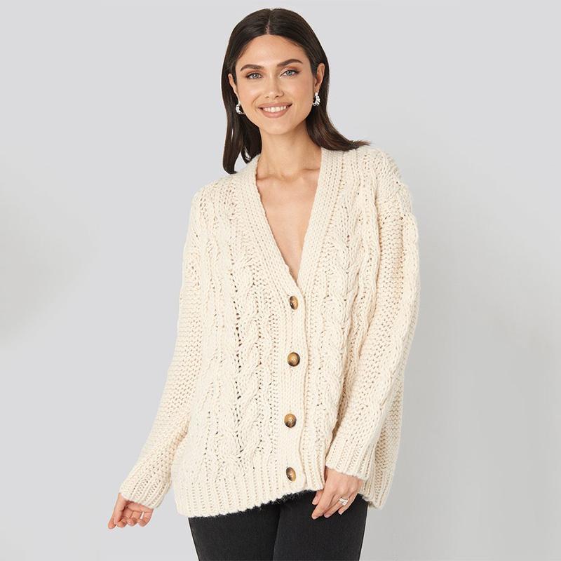 Fashion Solid Color V-neck Cardigan Women Long Sleeve Oversized Knit Sweaters Ladies Casual Loose Winter Knitwear Female Clothes, Beige
Fashion Solid Color V-neck Cardigan Women Long Sleeve Oversized Knit Sweaters Ladies Casual Loose Winter Knitwear Female Clothes, Beige