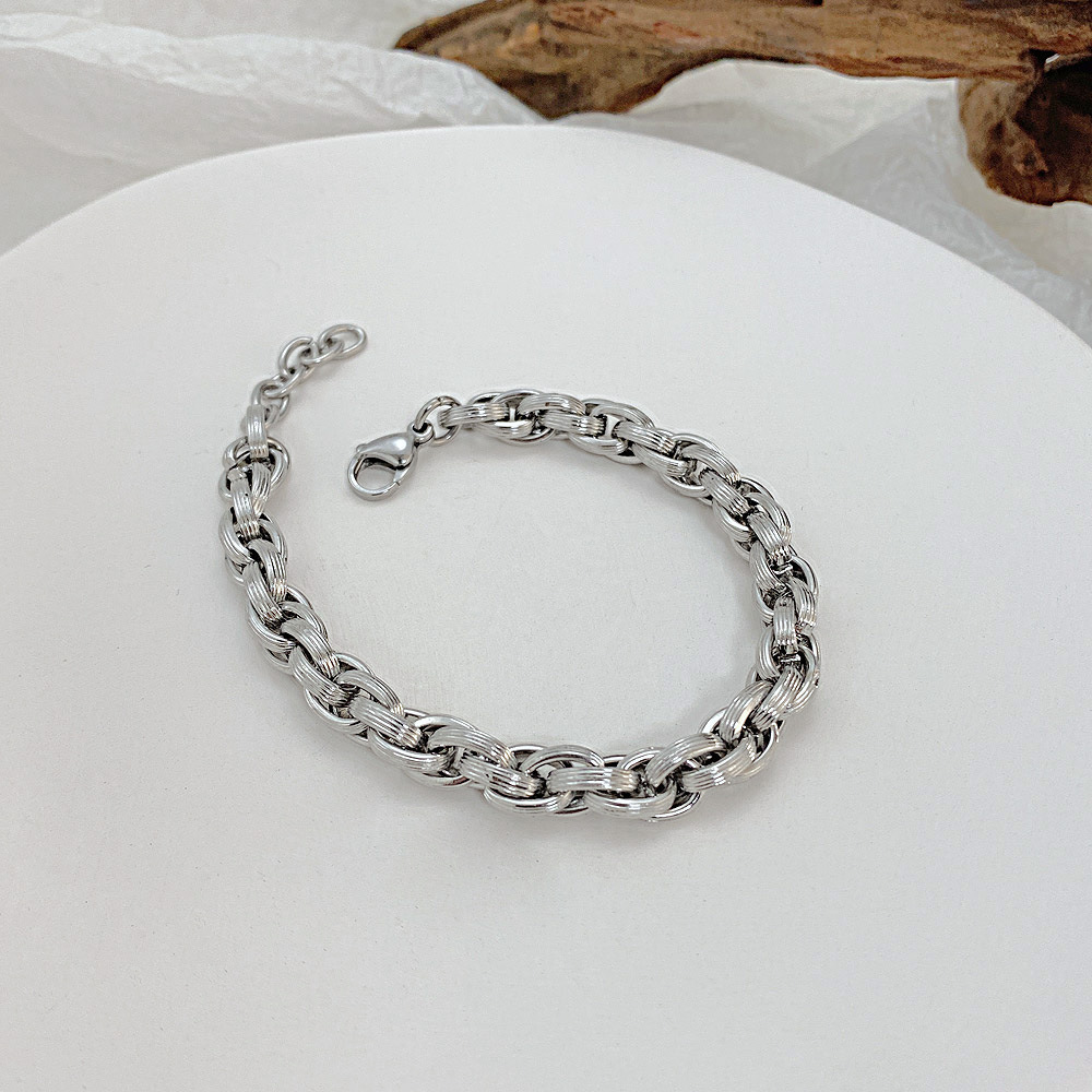 7mm/9mm (7.28''+35mm) Stainless Steel Fashion Rope Chain Bracelet Bangle for Men Women Gift