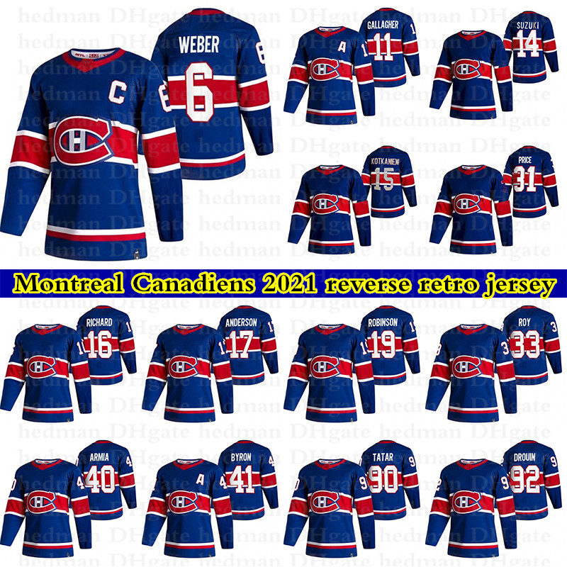 2021 Montreal Canadiens reverse retro jerseys 31 Carey Price 11 Brendan Gallagher 6 Weber Custom any name any number hockey jersey, Blue
2021 Montreal Canadiens reverse retro jerseys 31 Carey Price 11 Brendan Gallagher 6 Weber Custom any name any number hockey jersey, Blue