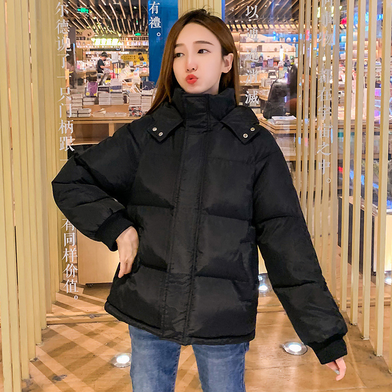 Autumn Winter Cotton Cloth Women's Short Korean-Style Loose Hooded Cotton-Padded Clothes Padded Cotton-Padded Jacket Coat 201127