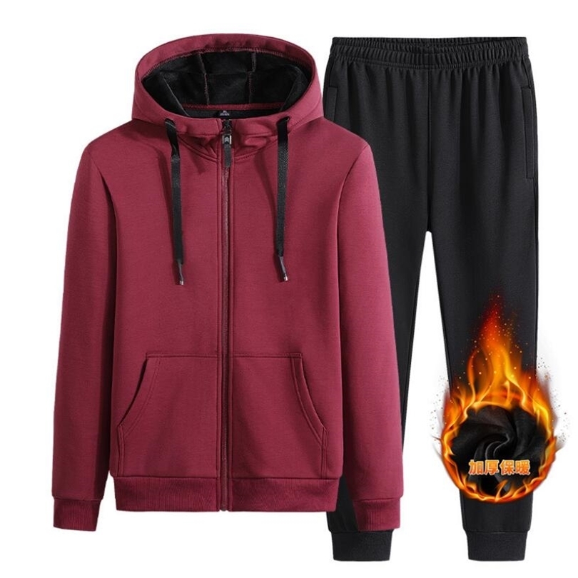Winter Men's Casual Tracksuit Set HoodiesPants Sport Suits Men Sweatshirt Hoodies Men's Clothing Sets Sportswear 201210