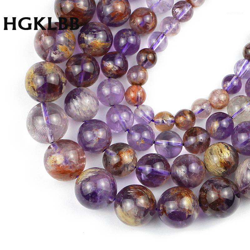 HGKLBB Natural Stone Ghost Quartz purple chlorite crystals Round spacer Loose beads for Jewelry bracelet making DIY 6/8/10/12MM1
HGKLBB Natural Stone Ghost Quartz purple chlorite crystals Round spacer Loose beads for Jewelry bracelet making DIY 6/8/10/12MM1