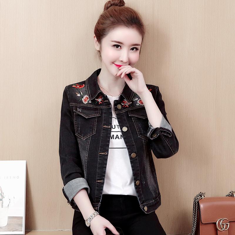 Embroidery Denim Jacket Coat Korean Plus size Slim Long Sleeve Single Breasted Women Short Black Denim Jacket Harajuku Outerwear
Embroidery Denim Jacket Coat Korean Plus size Slim Long Sleeve Single Breasted Women Short Black Denim Jacket Harajuku Outerwear