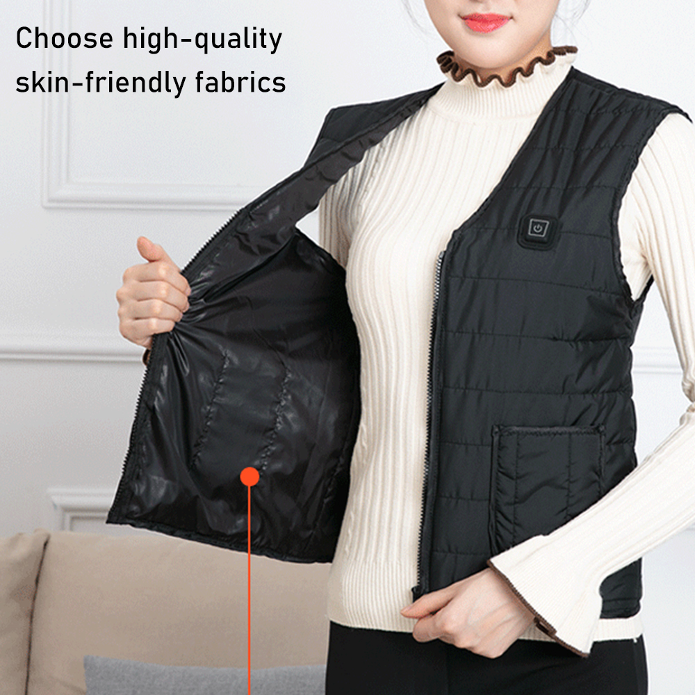 Men Jacket Smart Heating Cotton Vest USB Infrared Electric Heating Vest Women Outdoor Flexible Thermal Winter Warm Jacket Coat 201120