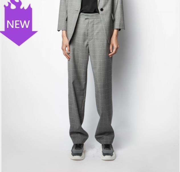 twisted seam with pockets 2021 WOMEN Fashion Pants Fashion loose gray plaid long trousers1
twisted seam with pockets 2021 WOMEN Fashion Pants Fashion loose gray plaid long trousers1