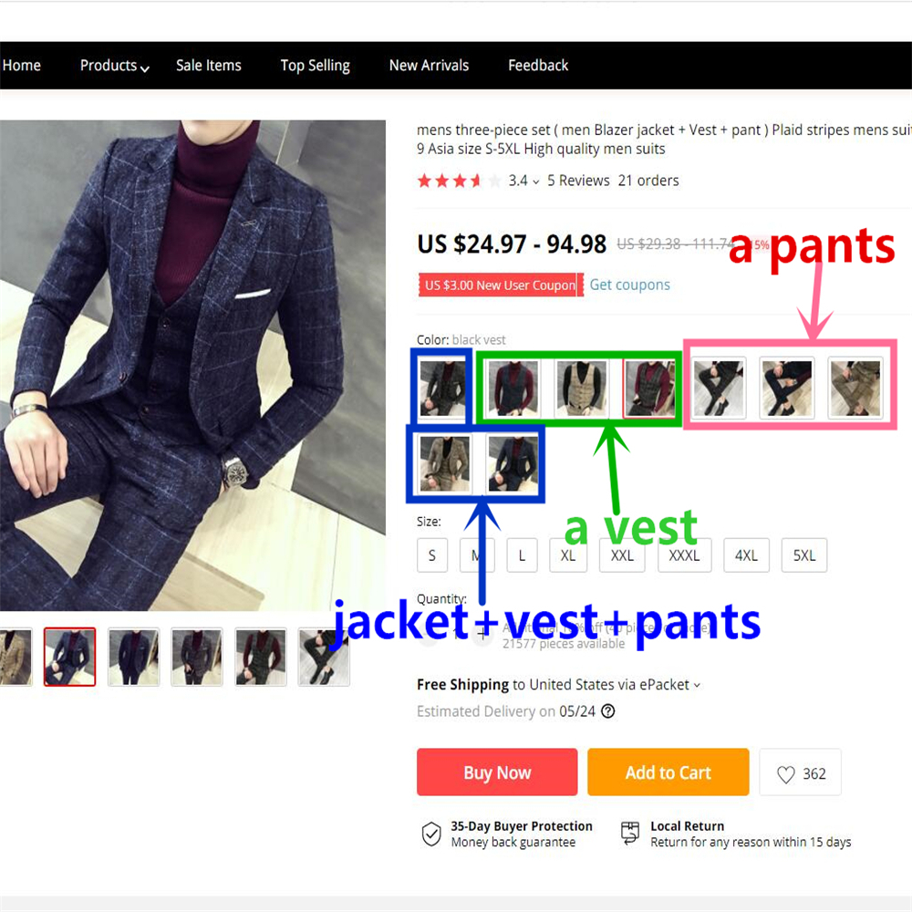 mens threepiece set men Blazer jacket Vest pant Plaid stripes mens suits 2019 Asia size S5XL High quality men suits T200319