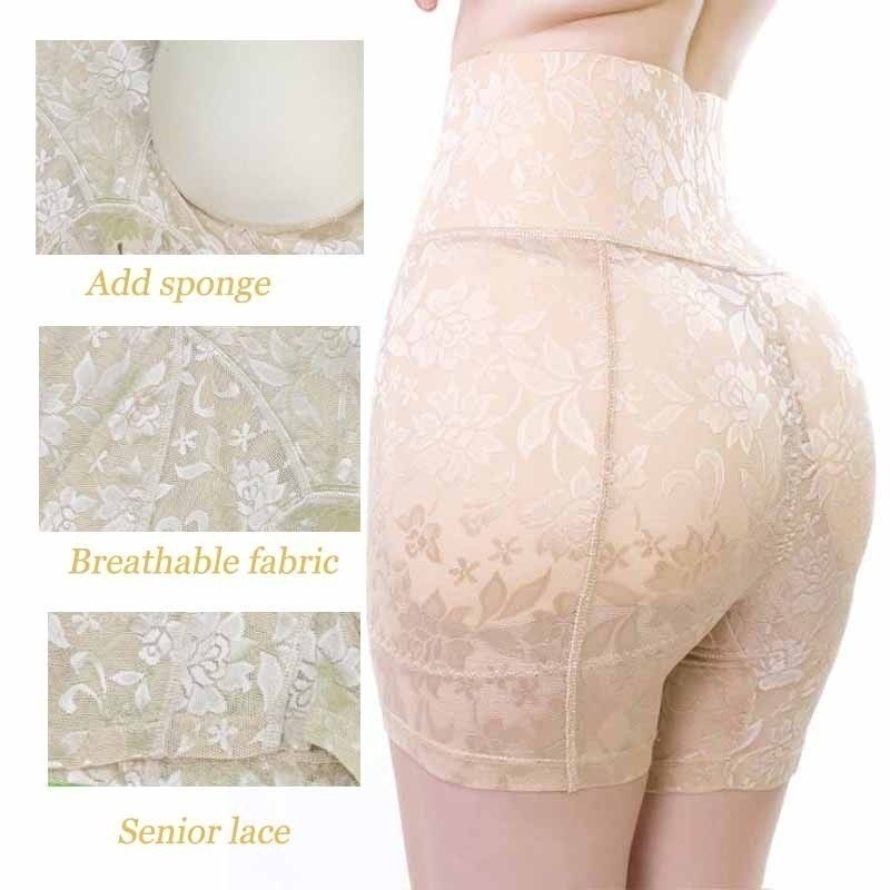 High Waist Women Body Shaper Big Ass Padded Panties Lace Slimming Bodyshaper Underwear Shapewear Sexy Lingerie Silicone Butt Pad LJ201209