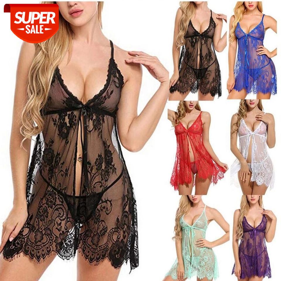 New Sexy Eyelash See-through Sling Pajamas Women Push-Up Lace Dress Ladies Floral Erotic Lingerie #9b5J, Black;white
New Sexy Eyelash See-through Sling Pajamas Women Push-Up Lace Dress Ladies Floral Erotic Lingerie #9b5J, Black;white