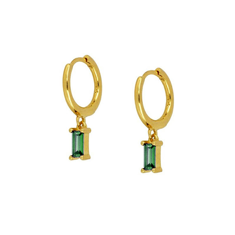Real 925 Sterling Silver Hoop Earrings for Women Round Earings Minimalist Colorful Zircon Jewelry pendientes gift