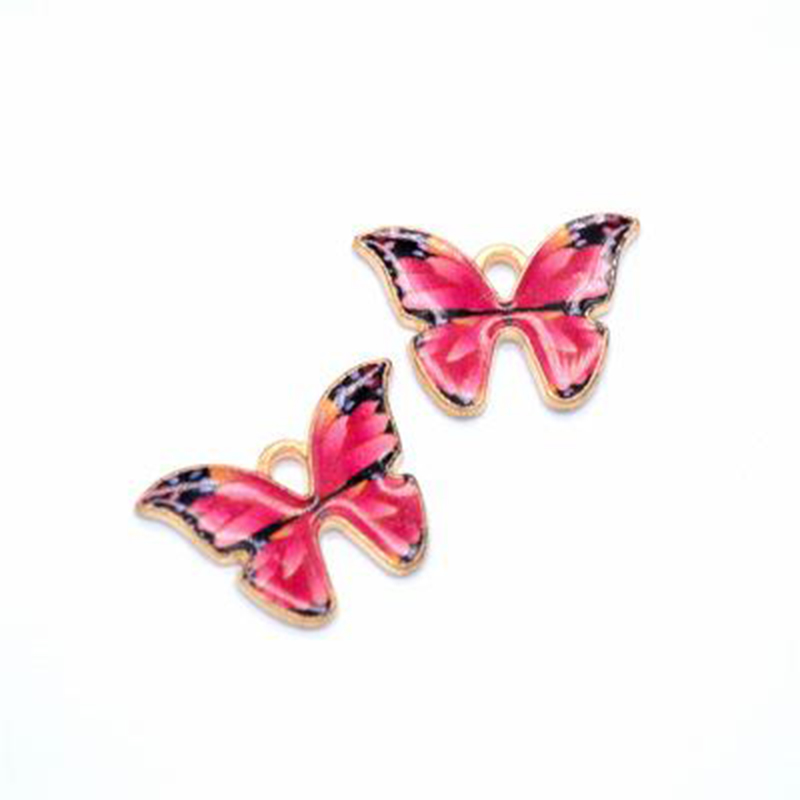 Colorful Butterfly Charms Pendant 100pcs/ Lot Charms 21*15MM Enamel Animal Charm Pendants Fit for Necklace Bracelet DIY Jewelry Making