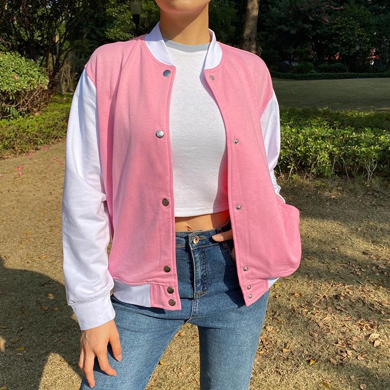 HEYounGIRL Autumn Pink Casual Bomber Jacket Women Preppy Style Long Sleeve Coat Ladies Buttons Patchwork Overcoat Female Winter
HEYounGIRL Autumn Pink Casual Bomber Jacket Women Preppy Style Long Sleeve Coat Ladies Buttons Patchwork Overcoat Female Winter