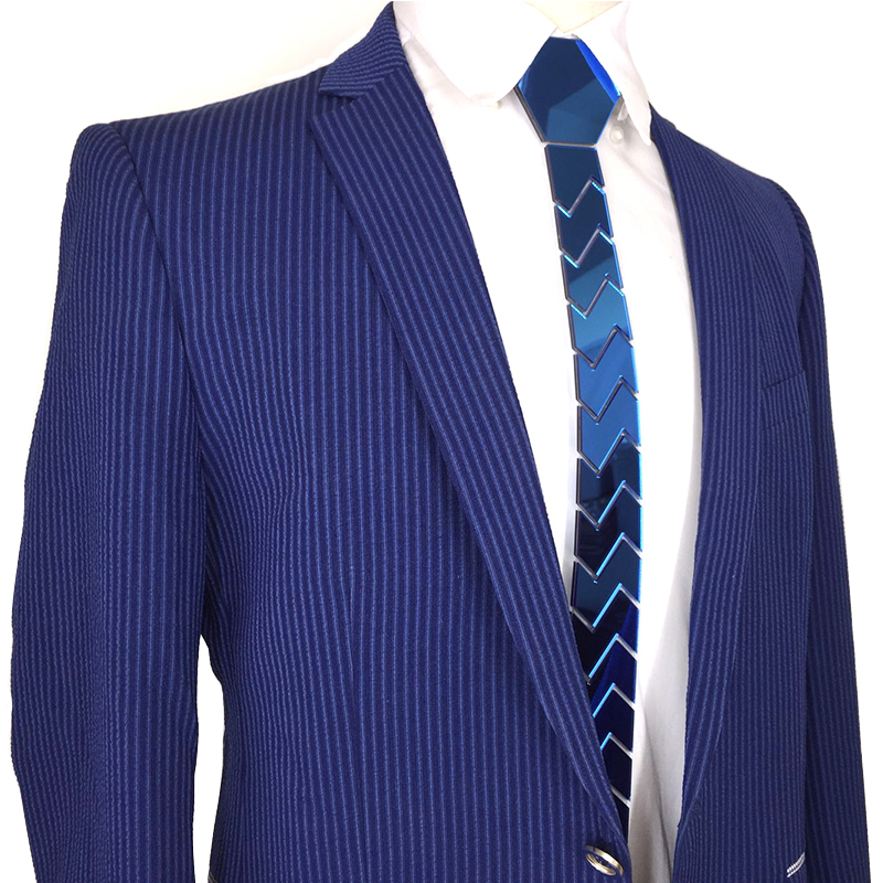 

12 estilos bling azul teste padro geomtrico espelho magro hex gravatas acessrios da forma de luxo casamento noivo xadrez gravata