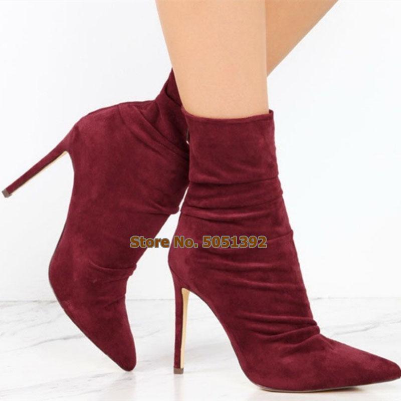 Women Suede Pointed Toe Sock Short Boots High Thin Heel Stiletto Boots Casual Office Ladies Pumps Big Size, As picture
Women Suede Pointed Toe Sock Short Boots High Thin Heel Stiletto Boots Casual Office Ladies Pumps Big Size, As picture