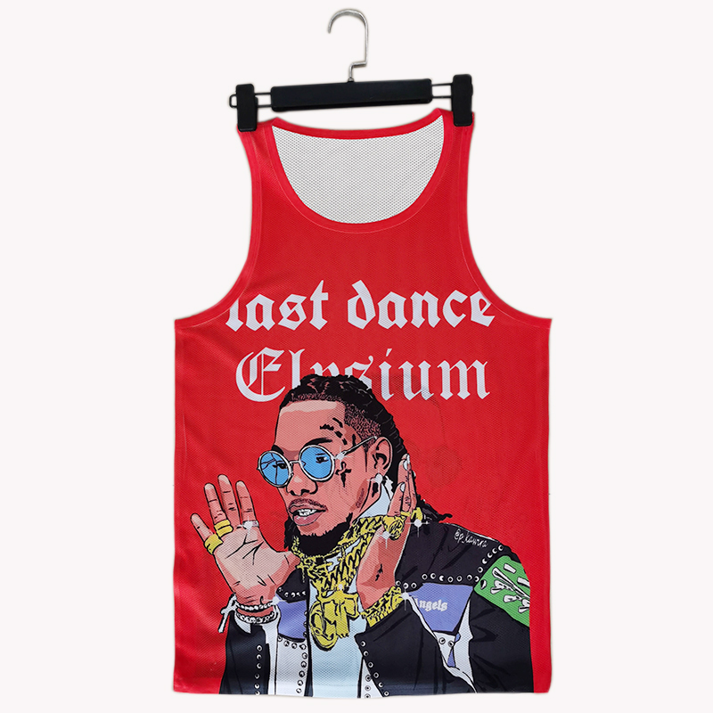 Loose mesh Men's Tank Tops fabric breathable Topslogo hip hop portrait digital print sport vest, Red
Loose mesh Men's Tank Tops fabric breathable Topslogo hip hop portrait digital print sport vest, Red