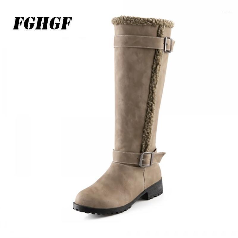 2020 winter new high boots tide British belt buckle snow boots cotton with low heel women's shoes1, Black
2020 winter new high boots tide British belt buckle snow boots cotton with low heel women's shoes1, Black