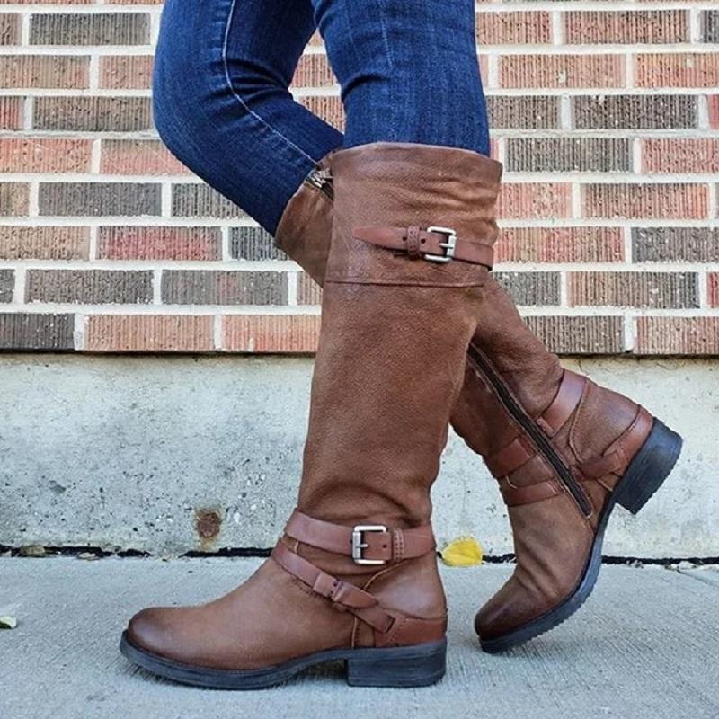 Autumn Winter Women Knee High Boots Faux Leather Low Heels Platform Ladies Long Boots Bukle Strap Vintage Female Shoes, Brown
Autumn Winter Women Knee High Boots Faux Leather Low Heels Platform Ladies Long Boots Bukle Strap Vintage Female Shoes, Brown