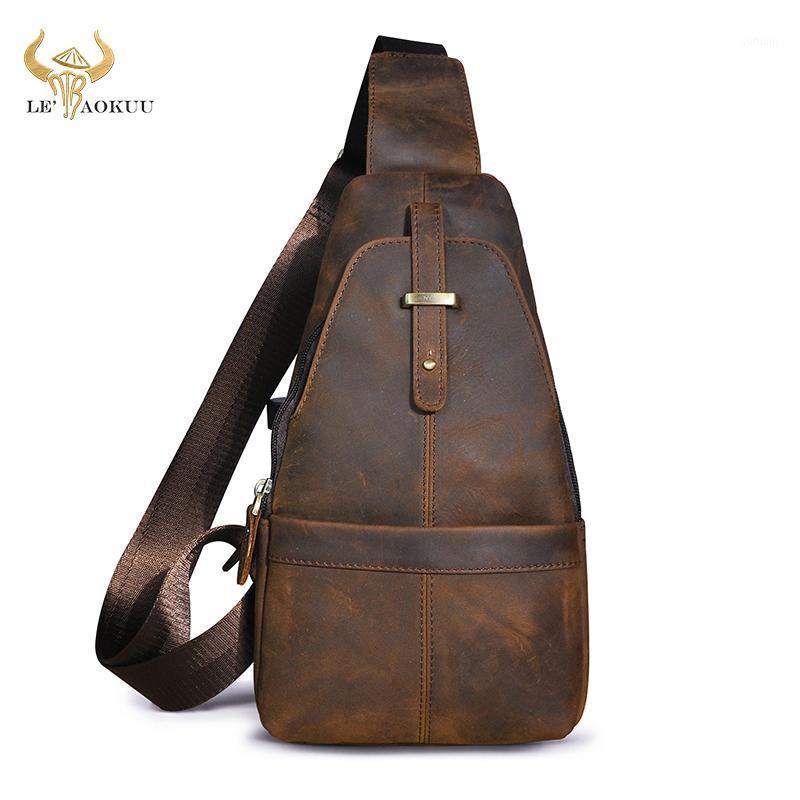 New Trend Men Crazy Horse Leather Casual Antique Triangle Chest Sling Bag 8" Tablet Design One Shoulder Cross body Bag Male 1961, Brown
New Trend Men Crazy Horse Leather Casual Antique Triangle Chest Sling Bag 8" Tablet Design One Shoulder Cross body Bag Male 1961, Brown