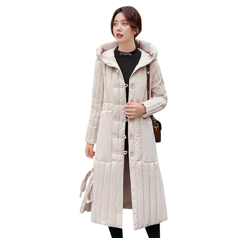 Hooded Long parka down parka women winter coat jacket Long style off the knee down cotton padded jacket for women 206 201217