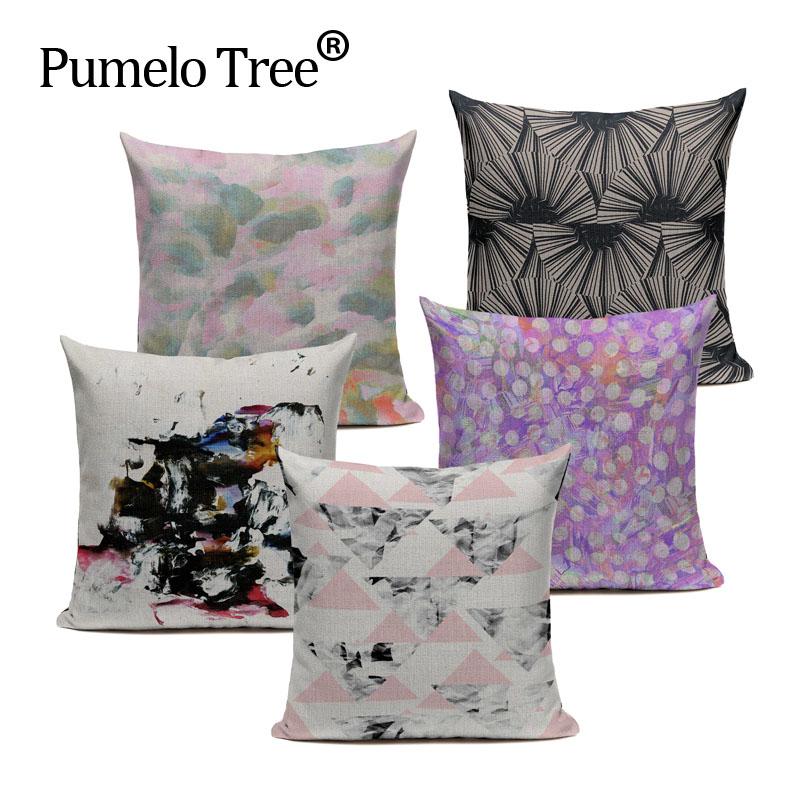 Linen Cushion Cover Lavender Pillars Pink Triangles Trees Dots Art Car Sofa Home Decor Pillow Cover Throw Pillow Pillowcase, Q0096-7
Linen Cushion Cover Lavender Pillars Pink Triangles Trees Dots Art Car Sofa Home Decor Pillow Cover Throw Pillow Pillowcase, Q0096-7
