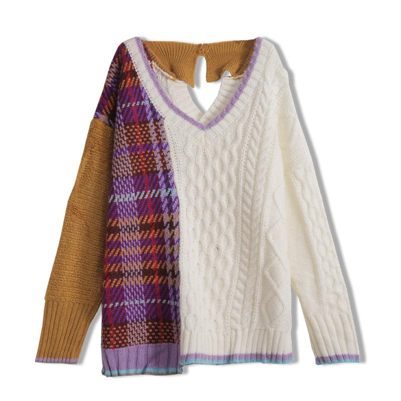 High Quality Women Sweaters Pullover V-neck Elegant Loose Casual Vintage Plaid Knitted Jumper Oversized Female Tops Trui Dames, White
High Quality Women Sweaters Pullover V-neck Elegant Loose Casual Vintage Plaid Knitted Jumper Oversized Female Tops Trui Dames, White