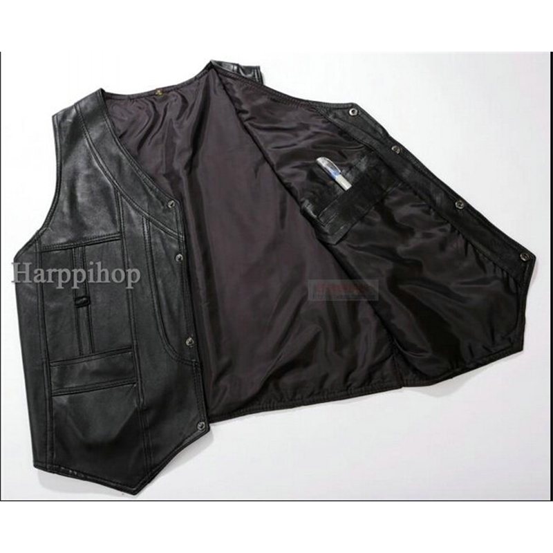 Winter jacket Men genuine sheepskin leather vest spring and summer vest fur male genuine leather plus size 5XL inter men coat 201216