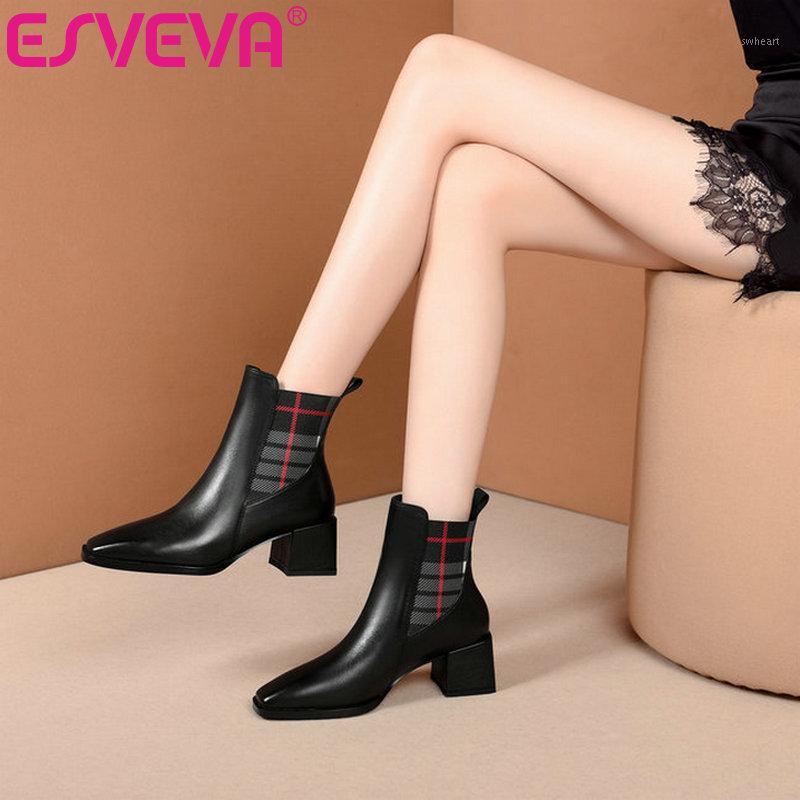 ESVEVA 2021 Square Heel Patchwork PU Leather Women Shoes Round Toe Ankle Boots Zipper Fashion Ladies Pumps Big Size 34-431, Black
ESVEVA 2021 Square Heel Patchwork PU Leather Women Shoes Round Toe Ankle Boots Zipper Fashion Ladies Pumps Big Size 34-431, Black