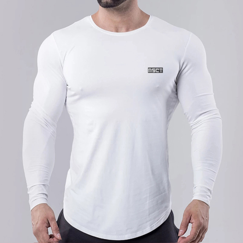 High collar Compression Shirts Men Bodybuilding Sportswear T-shirt Long Sleeve Top Gyms T Shirt Men Fitness Tight Rashgard 201202