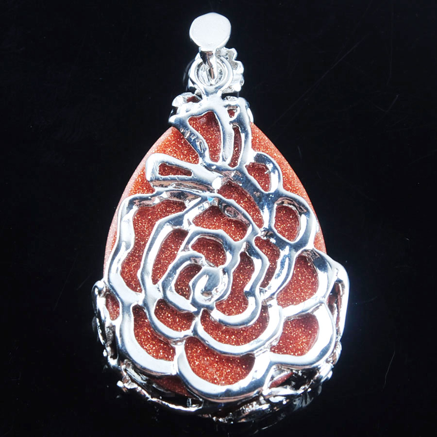 WOJIAER Fashion Woman Christmas Gift Water Drop Necklace Pendant Earrings Jewelry Sets Natural Gem Stone Silver BQ309