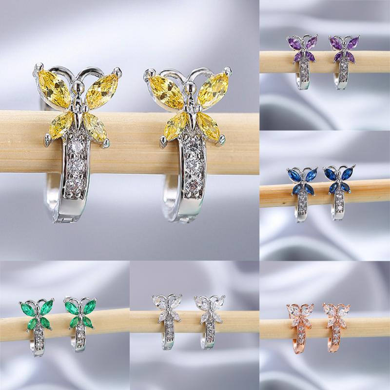 Hoop & Huggie Cute Female Crystal Yellow Butterfly Earrings Kawaii Animal Small For Women Rose Gold Color Wedding
Hoop & Huggie Cute Female Crystal Yellow Butterfly Earrings Kawaii Animal Small For Women Rose Gold Color Wedding
