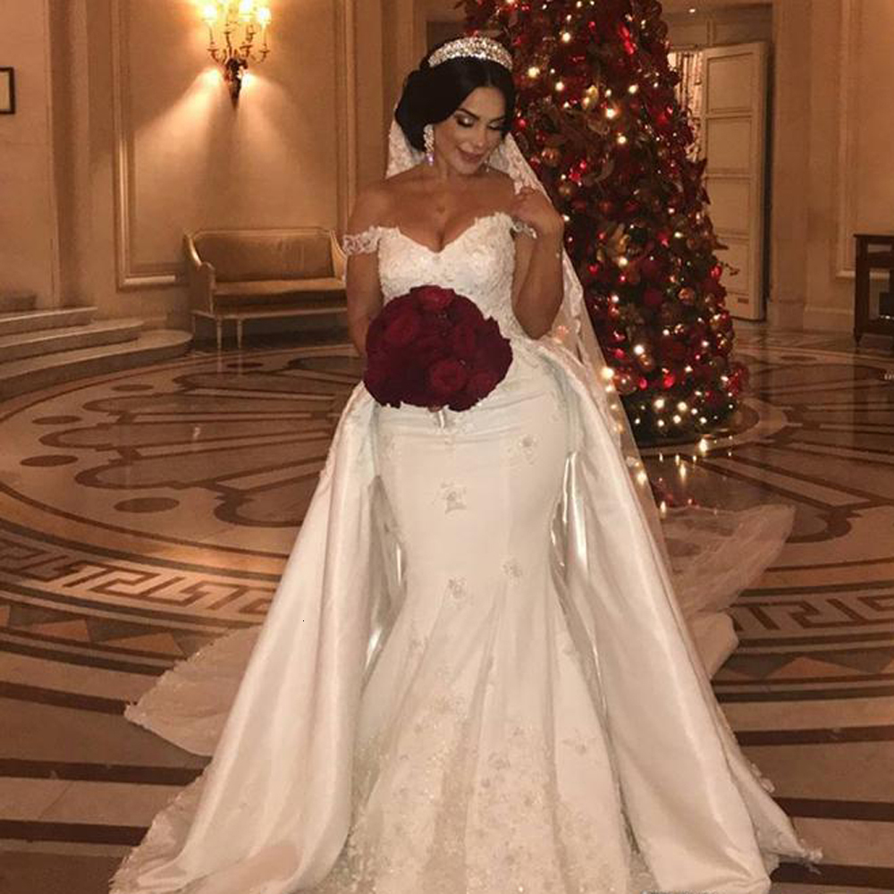 2021 New African Frizzy with a Detachable Train Tie Off the Shoulder Apply Mermaid Wedding Dresses W1AN, Ivory
2021 New African Frizzy with a Detachable Train Tie Off the Shoulder Apply Mermaid Wedding Dresses W1AN, Ivory